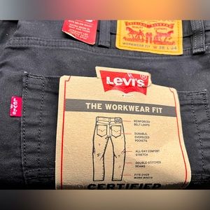 38 Levi’s Workwear Fit Black stretch comfort cotton Jeans 38 waist  durable 34L